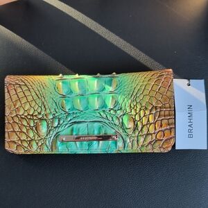 Brahmin "Ady" Melbourne Cactus Ombre Leather Wallet NWT